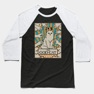 The God White Cat Tarot Card by Tobe Fonseca Baseball T-Shirt